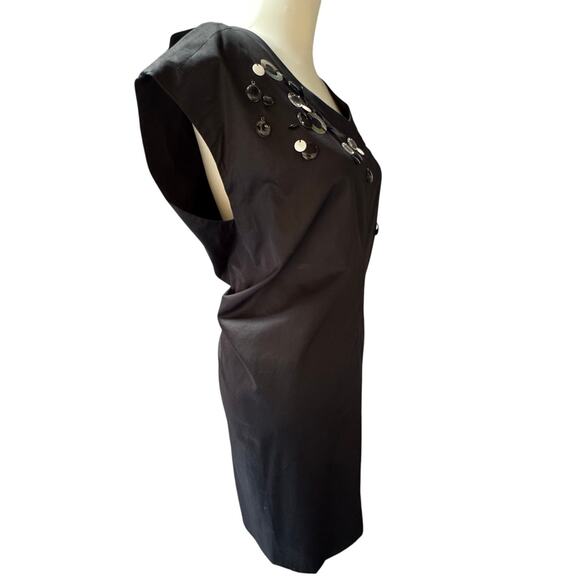 Robert Rodriguez LBD Holidy Party Embellished Dress Women Size 4 Black Silver - Picture 2 of 16